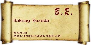 Baksay Rezeda névjegykártya